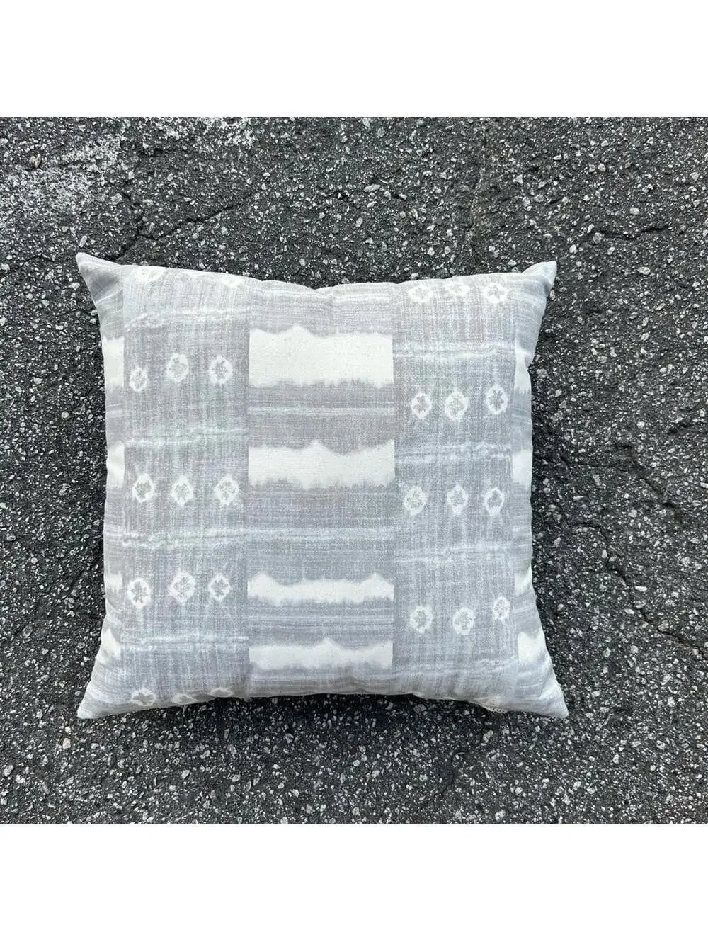 Pottery Barn Zuma Stripe Indoor/Outdoor Throw Pillow in Grey | 22” x 22”